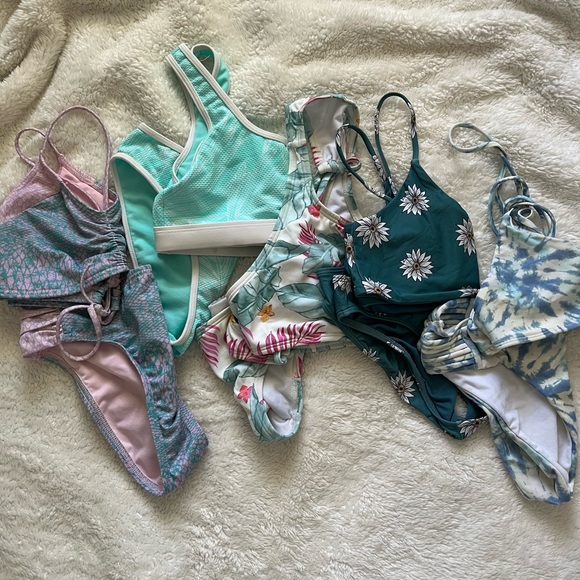 Blue patterned swimsuit bundle